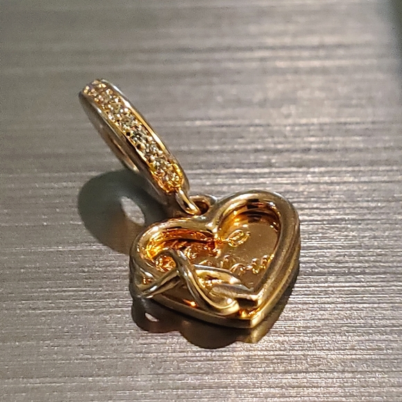 Authentic NEW Pandora Love You Infinity Heart Dangke Charm 14K RGP CZ - Picture 5 of 10